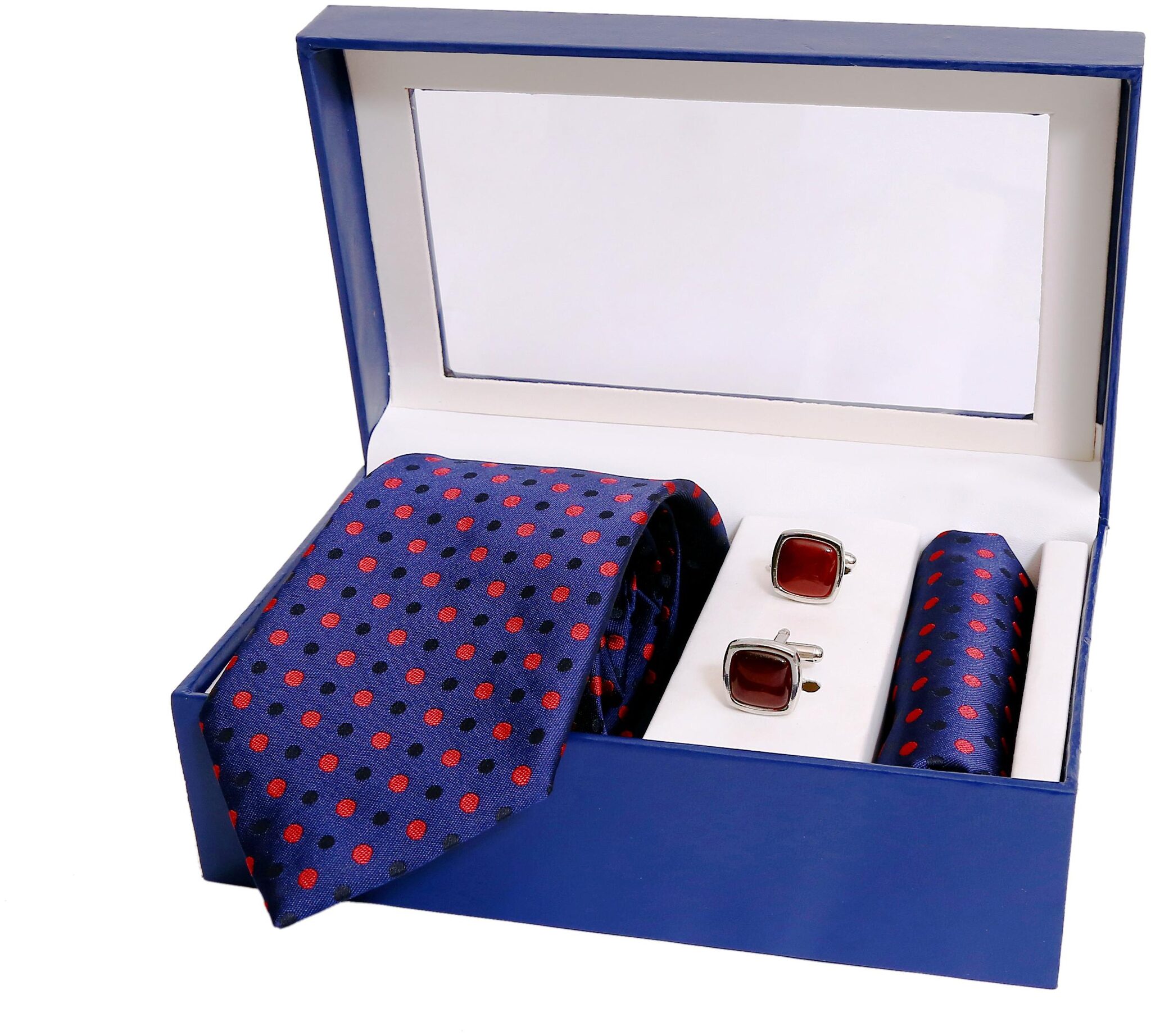 Indie Kingzlay Designer Multi Colour Polka Dott Blue Micro Jacquard Tie Pocket square and Cufflink Set for Men (Pack of 3)
Indie Kingzlay Designer Multi Colour Polka Dott Blue Micro Jacquard Tie Pocket square and Cufflink Set for Men (Pack of 3)