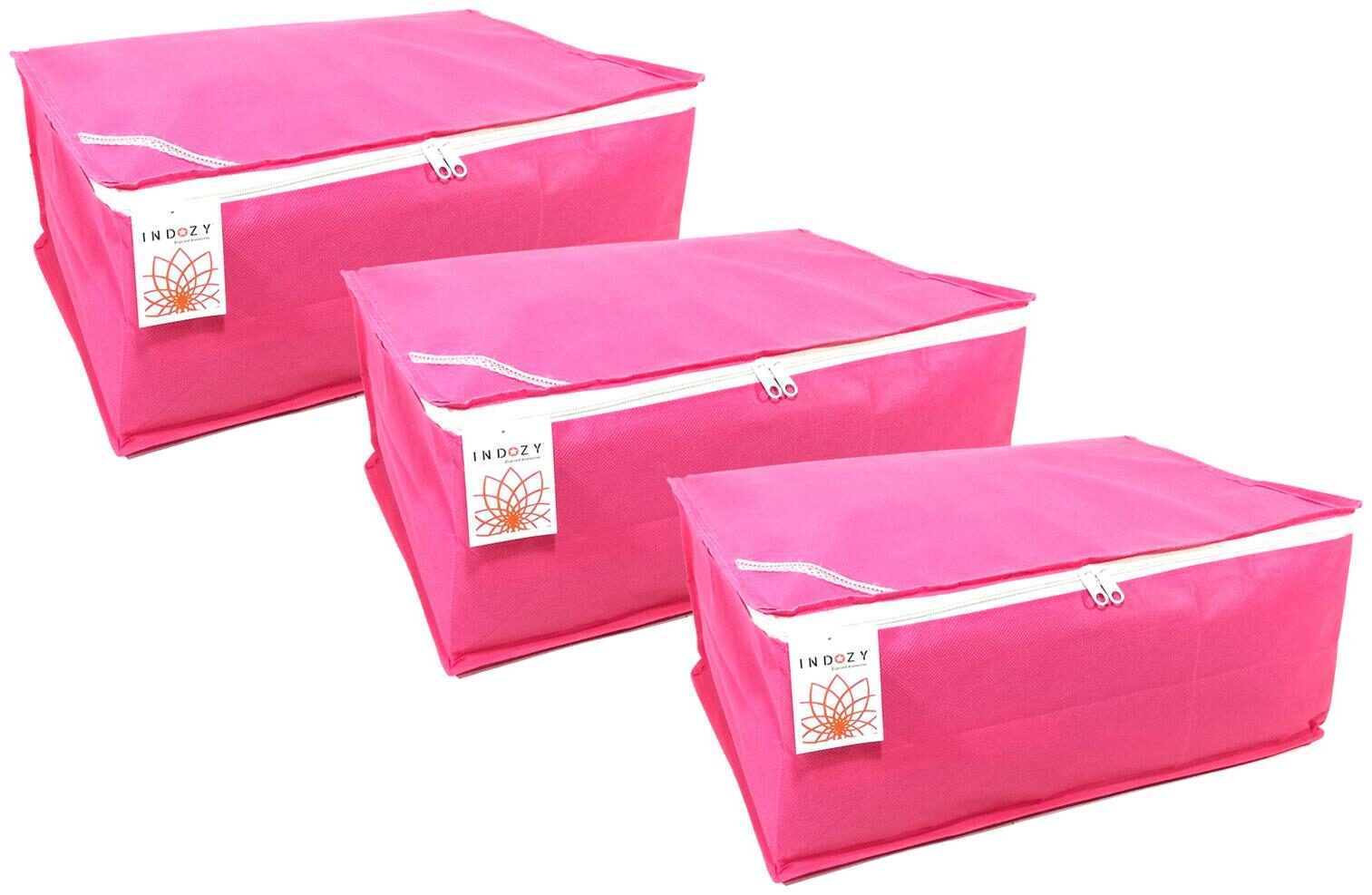 INDOZY Saree Cover Set Sari Packing Bag with Zip Non Woven fabric organiser Reusable Multipurpose Wedding saaries gift storage pouch pack Foldable Transparent Box Plain Pink 3 pc
INDOZY Saree Cover Set Sari Packing Bag with Zip Non Woven fabric organiser Reusable Multipurpose Wedding saaries gift storage pouch pack Foldable Transparent Box Plain Pink 3 pc