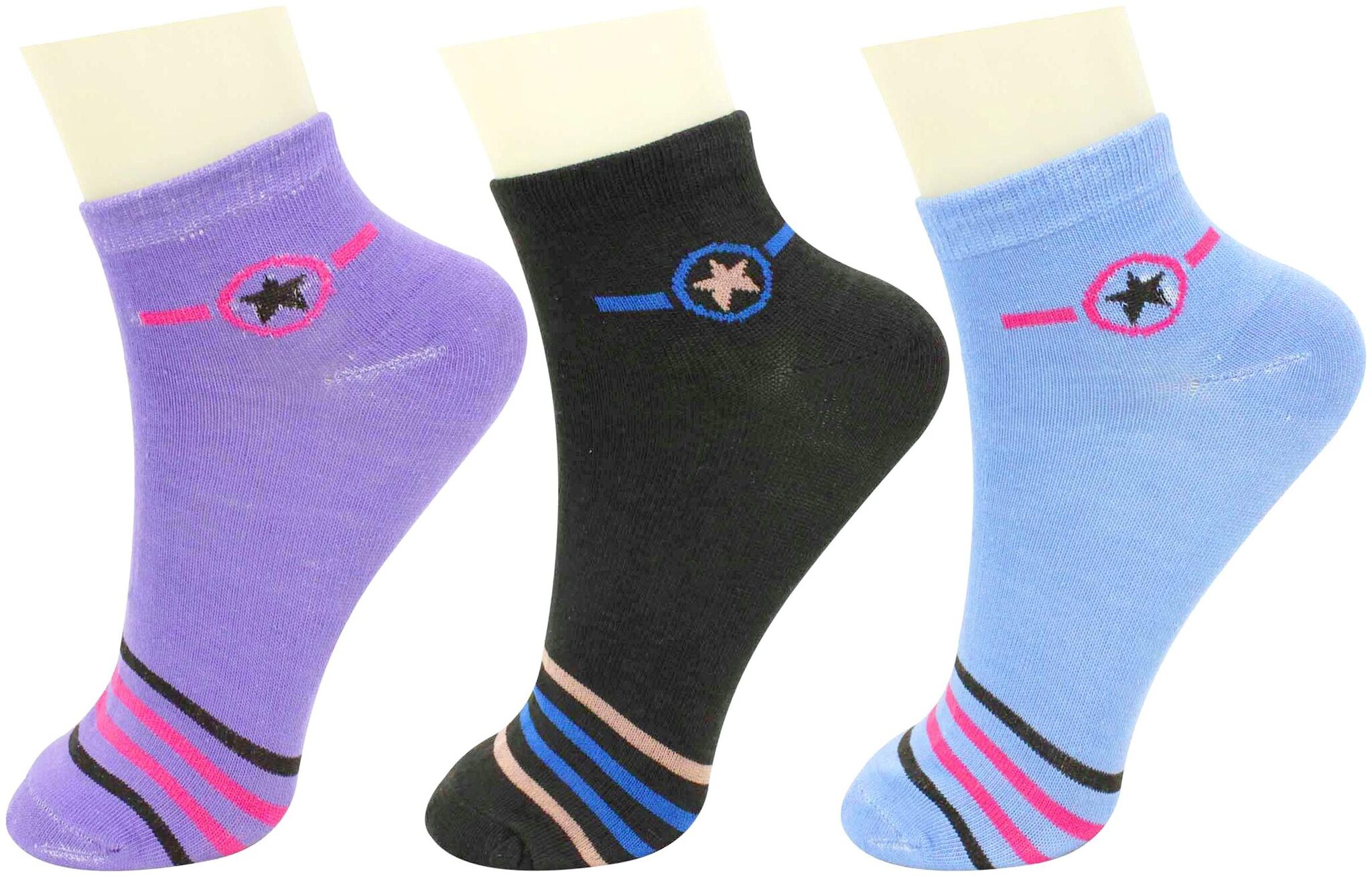 Neska Moda 3 Pair Women s Cotton Striped Ankle Length Socks-black Blue Purple S409
Neska Moda 3 Pair Women s Cotton Striped Ankle Length Socks-black Blue Purple S409