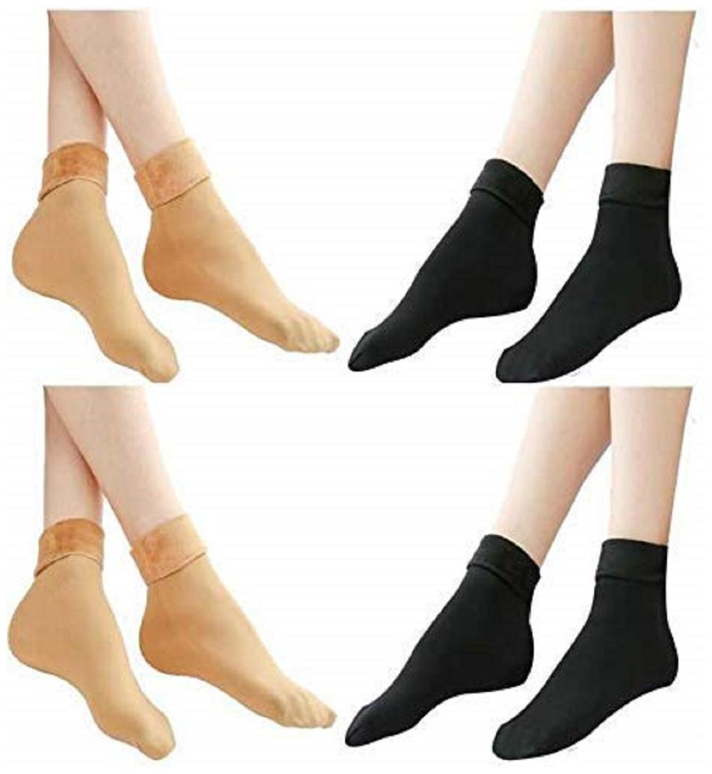 Pinkit Winter Thick Warm Fleece Lined Thermal Velvet Socks Without Thumb For Women -Pack Of 4 Pair
Pinkit Winter Thick Warm Fleece Lined Thermal Velvet Socks Without Thumb For Women -Pack Of 4 Pair