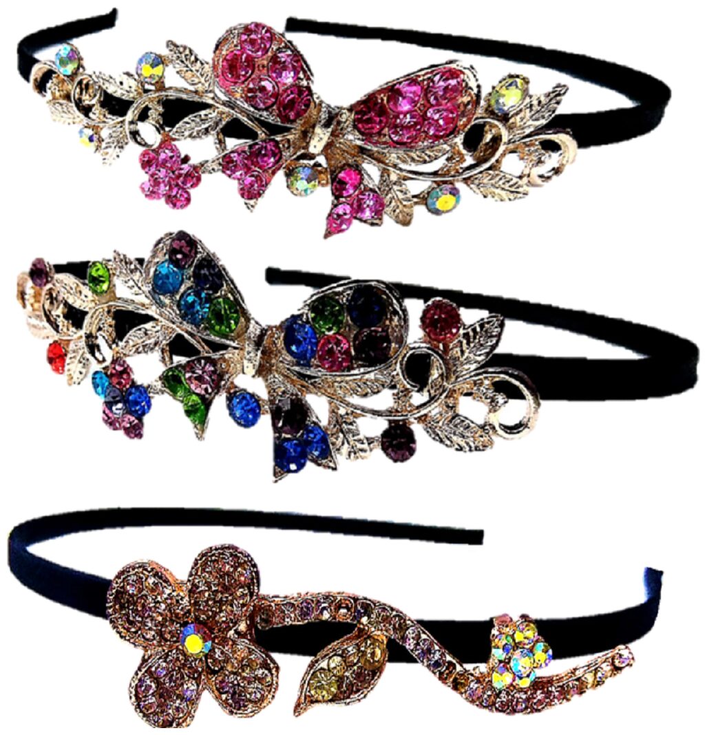 Proplady Partywear Stylish Rhinestone (Pack of 3) Hair Bands Head Bands for Girls Women Wedding Hair Accessories Designer Hair Bands
Proplady Partywear Stylish Rhinestone (Pack of 3) Hair Bands Head Bands for Girls Women Wedding Hair Accessories Designer Hair Bands