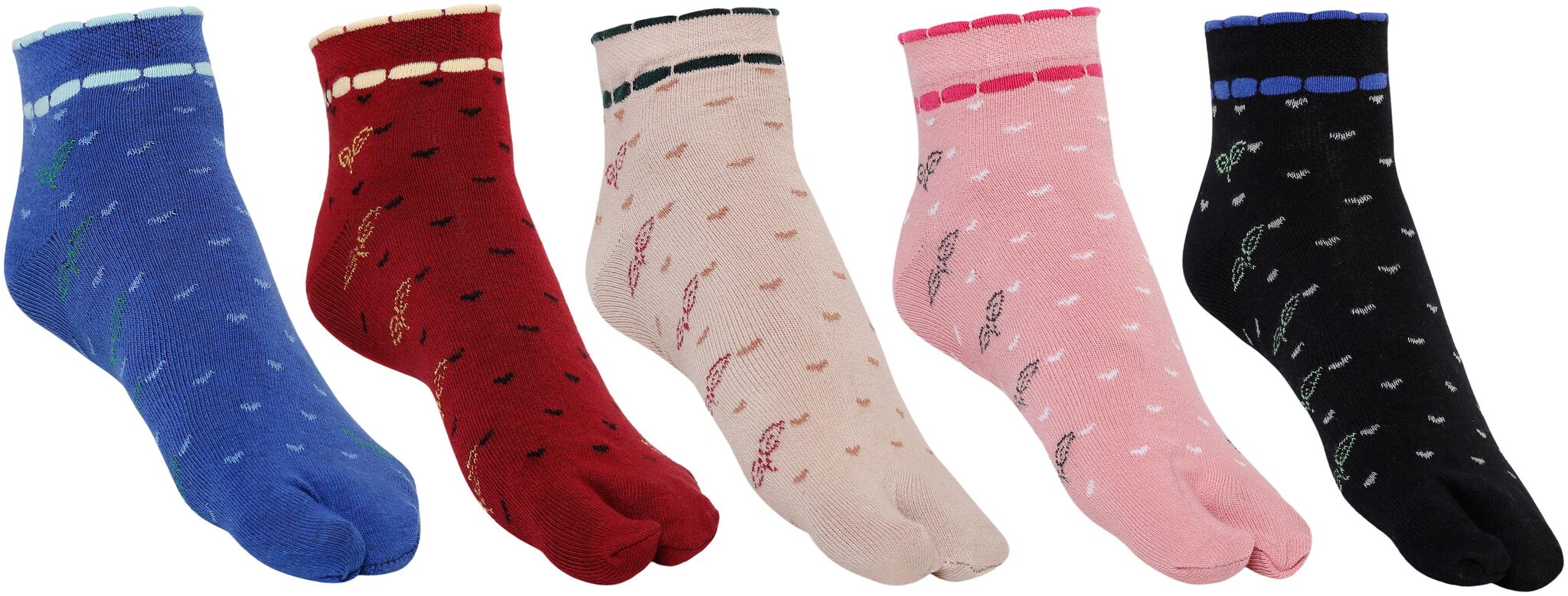 SIDEWOK Ankle Length Floral Printed Cotton Colourful Socks For Women Girls-Combo of 5 Pair Free Size(SCS-WS-02)
SIDEWOK Ankle Length Floral Printed Cotton Colourful Socks For Women Girls-Combo of 5 Pair Free Size(SCS-WS-02)
