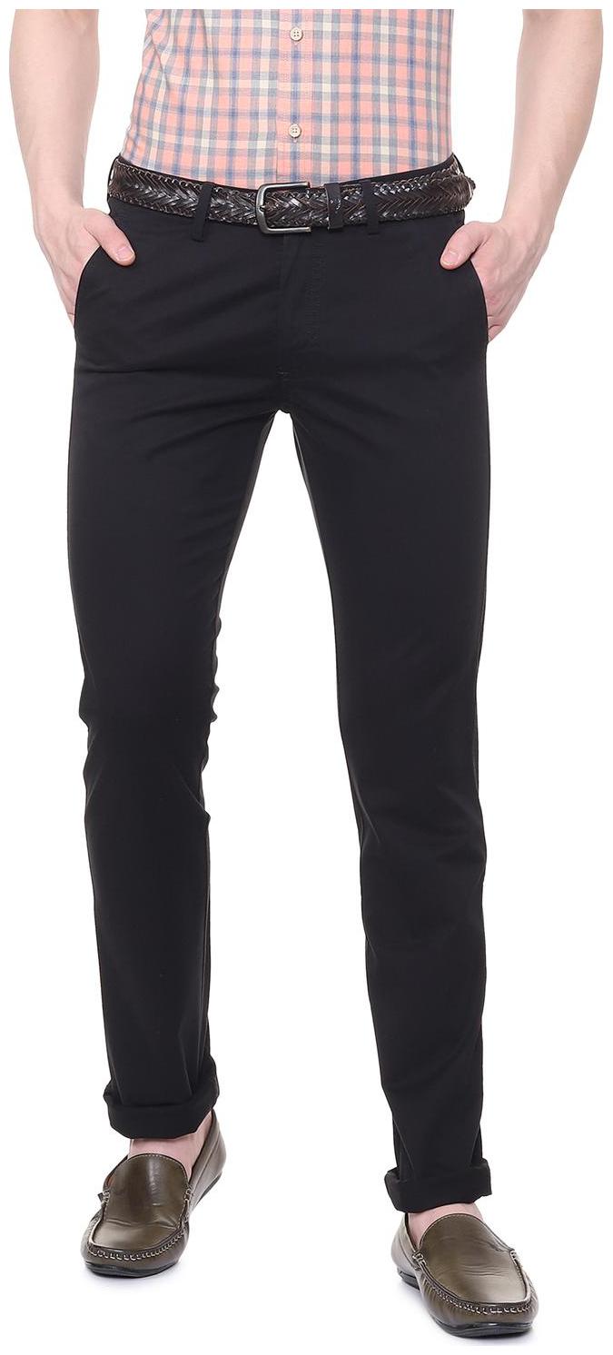 Allen Solly Men Black Solid Slim fit Regular trousers 
Allen Solly Men Black Solid Slim fit Regular trousers