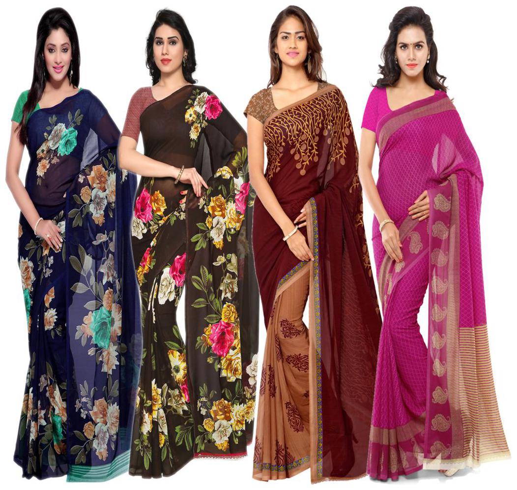 Anand Sarees Women Faux Georgette Multi Color Printed Pack Of 4 Saree With Blouse Piece
Anand Sarees Women Faux Georgette Multi Color Printed Pack Of 4 Saree With Blouse Piece