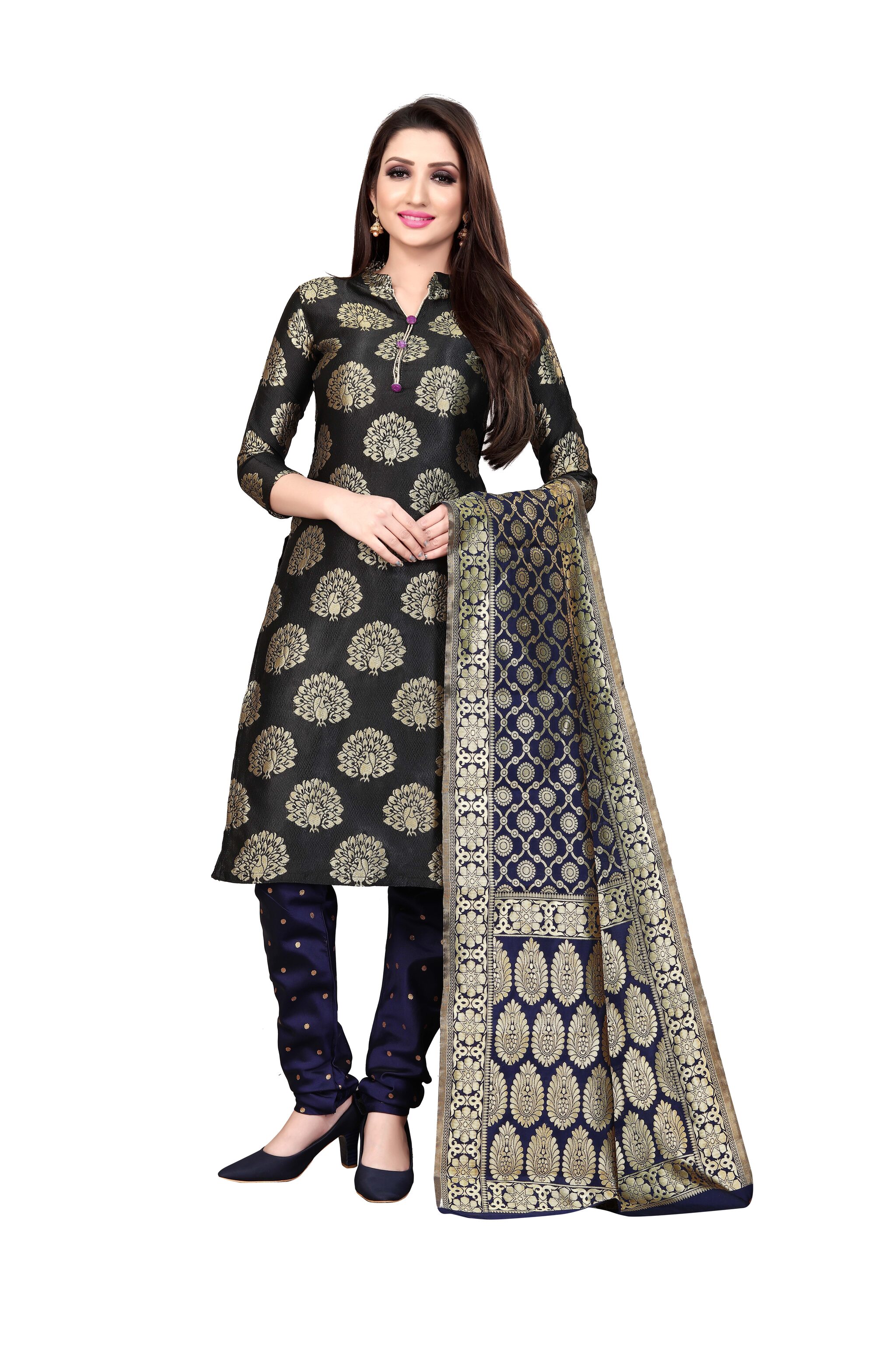 Anand Sarees Black Unstitched Kurta with bottom dupatta With dupatta Dress Material
Anand Sarees Black Unstitched Kurta with bottom dupatta With dupatta Dress Material