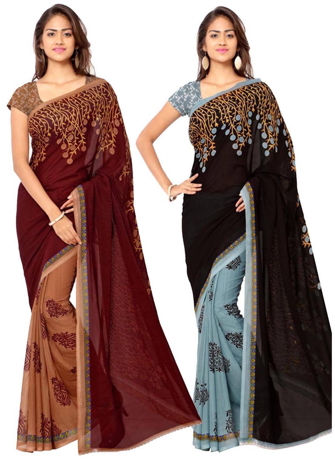 Anand Sarees Faux Georgette Black Maroon And Multi Color Printed Combo Saree With Blouse pcs ( 1108 2 1108 4 )
Anand Sarees Faux Georgette Black Maroon And Multi Color Printed Combo Saree With Blouse pcs ( 1108 2 1108 4 )