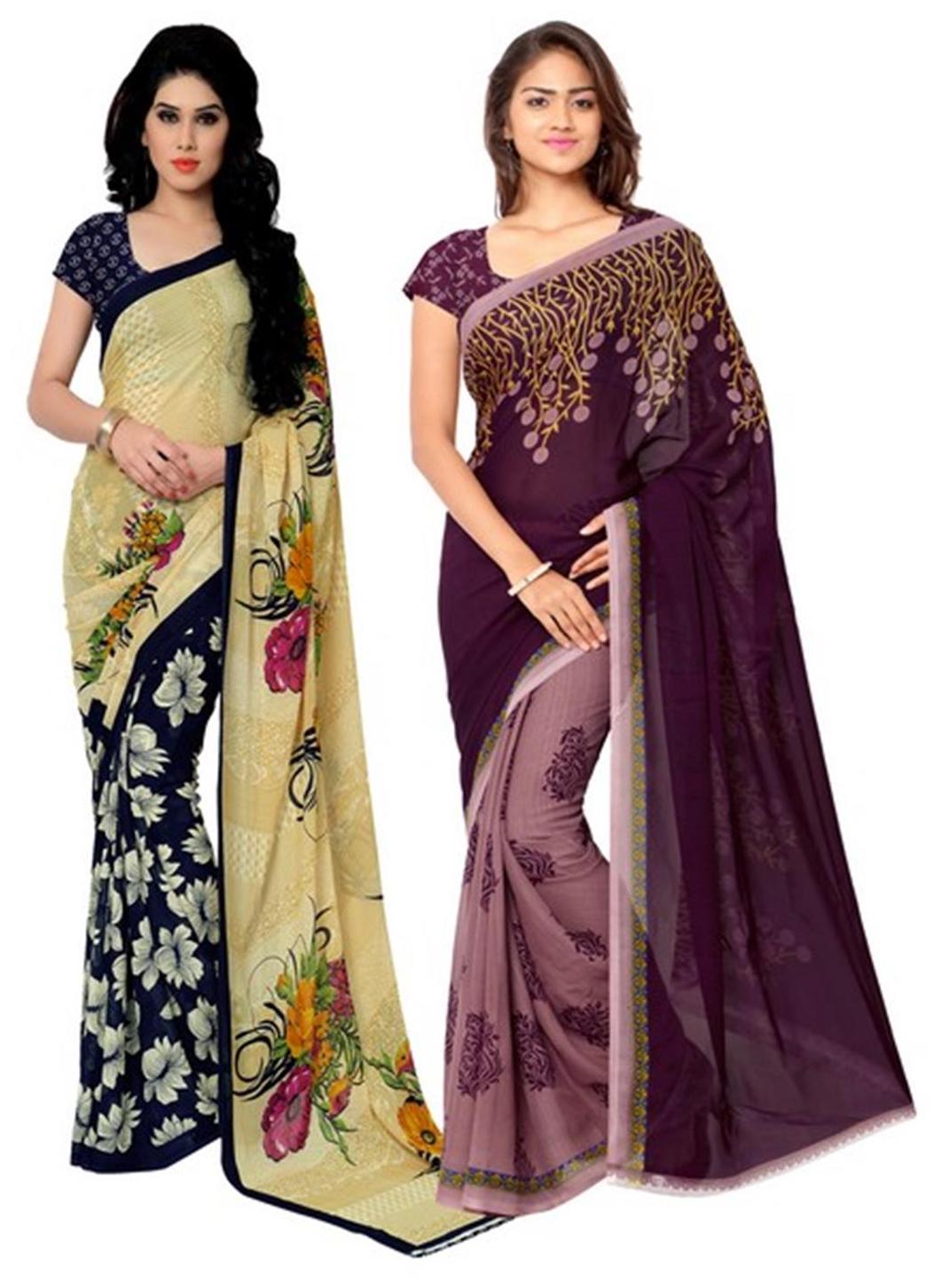 Anand Sarees Printed Designer Faux Georgette Multicolor Saree With Blouse Piece (Combo Pack)
Anand Sarees Printed Designer Faux Georgette Multicolor Saree With Blouse Piece (Combo Pack)