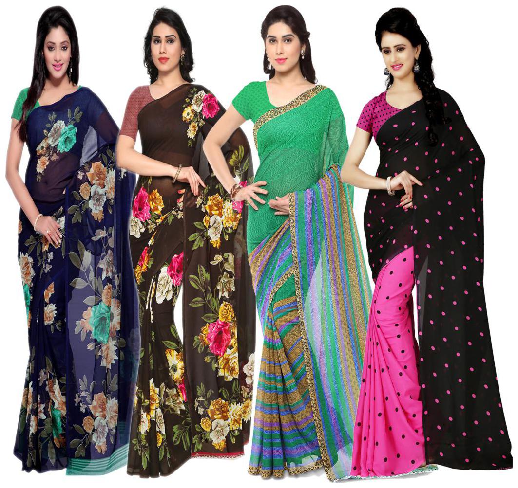 Anand Sarees Women Faux Georgette Multi Color Printed Pack Of 4 Saree With Blouse Piece
Anand Sarees Women Faux Georgette Multi Color Printed Pack Of 4 Saree With Blouse Piece