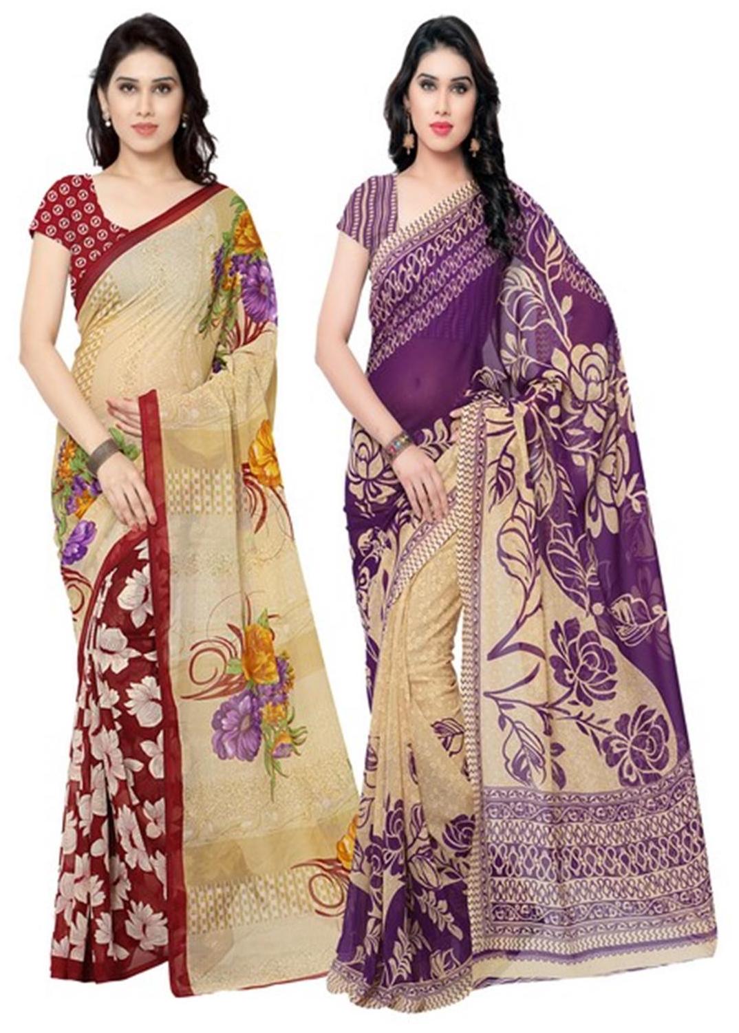 Anand Sarees Printed Designer Faux Georgette Multicolor Saree With Blouse Piece (Combo Pack)
Anand Sarees Printed Designer Faux Georgette Multicolor Saree With Blouse Piece (Combo Pack)