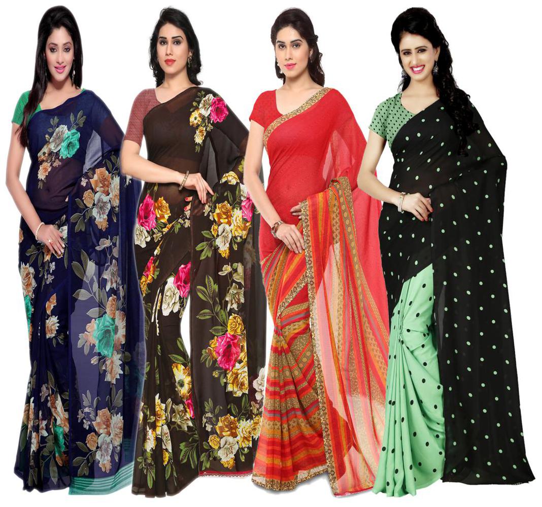 Anand Sarees Women Faux Georgette Multi Color Printed Pack Of 4 Saree With Blouse Piece
Anand Sarees Women Faux Georgette Multi Color Printed Pack Of 4 Saree With Blouse Piece