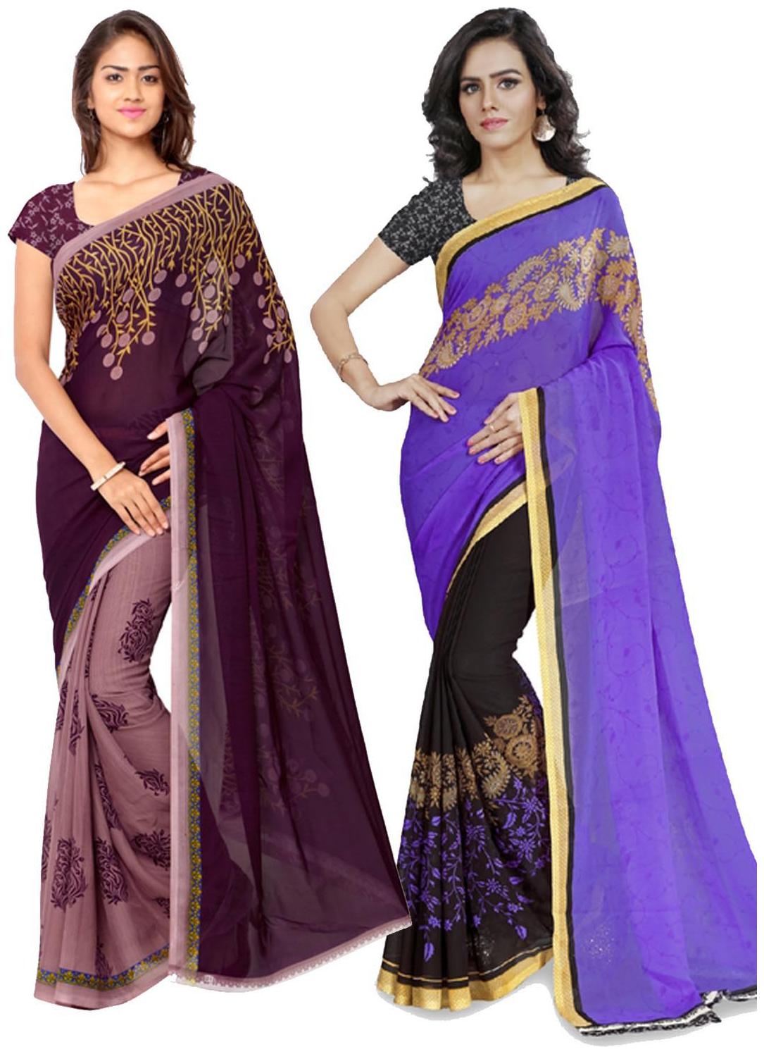 Anand Sarees Faux Georgette Purple Purple And Multi Color Printed Combo Saree With Blouse Piece ( 1108 3 1190 4 )
Anand Sarees Faux Georgette Purple Purple And Multi Color Printed Combo Saree With Blouse Piece ( 1108 3 1190 4 )