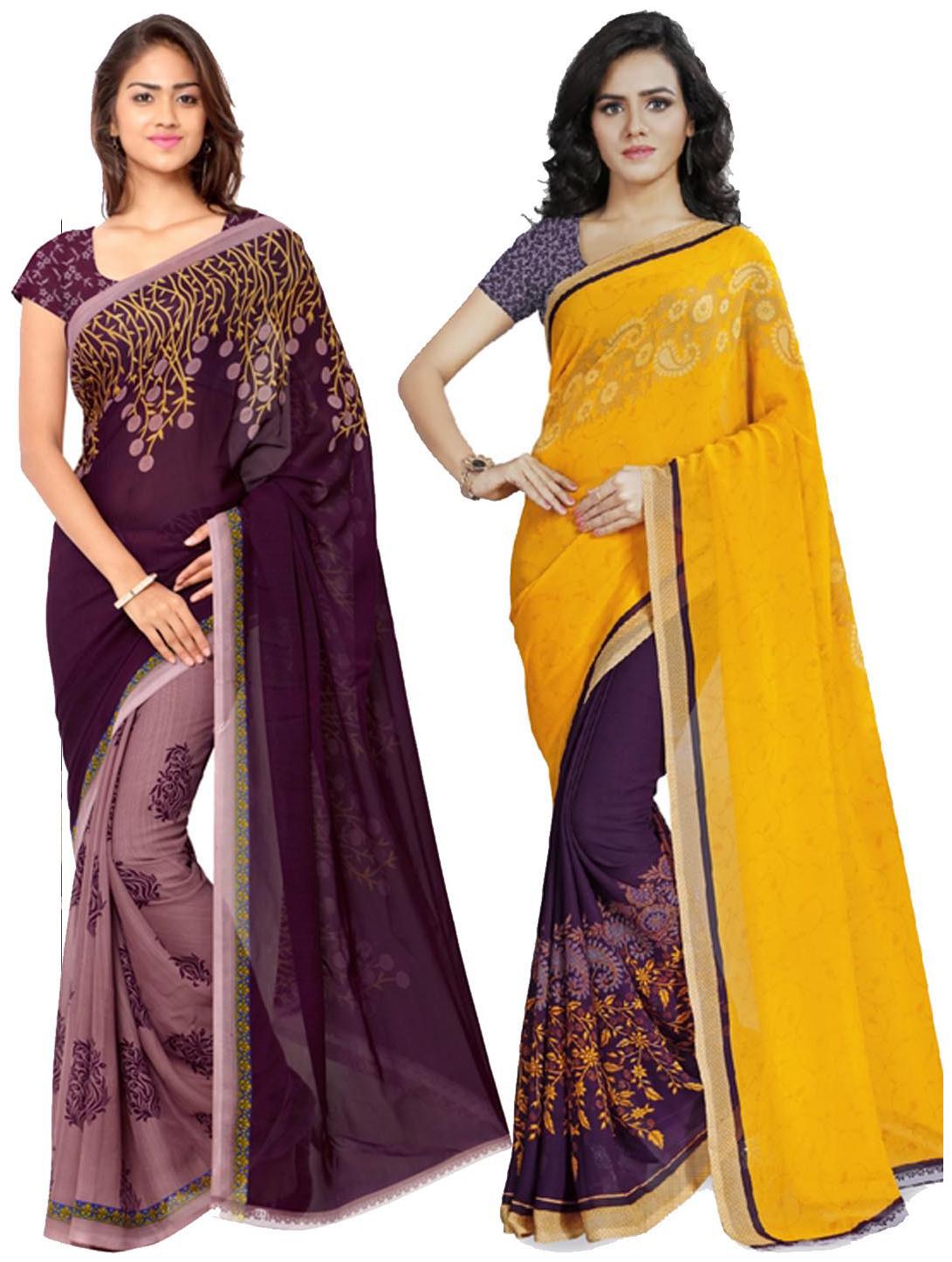 Anand Sarees Faux Georgette Purple Yellow And Multi Color Printed Combo Saree With Blouse Piece ( 1108 3 1190 2 )
Anand Sarees Faux Georgette Purple Yellow And Multi Color Printed Combo Saree With Blouse Piece ( 1108 3 1190 2 )