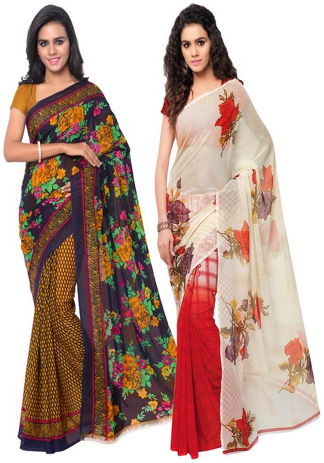 Anand Sarees Printed Designer Faux Georgette Multicolor Saree With Blouse Piece (Combo Pack)
Anand Sarees Printed Designer Faux Georgette Multicolor Saree With Blouse Piece (Combo Pack)