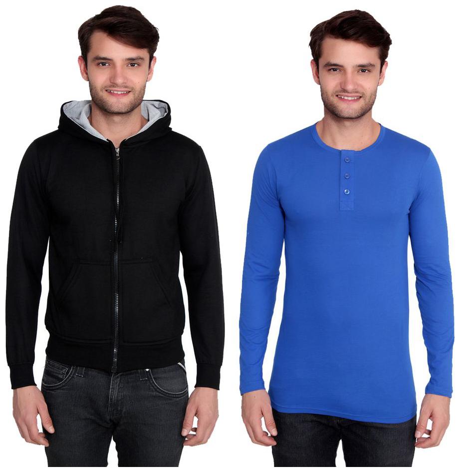 Ansh Fashion Wear Men s Solid Color Cotton Blend Full Hooded Sleeves Sweatshirt Henley T-Shirt Pack Of 2
Ansh Fashion Wear Men s Solid Color Cotton Blend Full Hooded Sleeves Sweatshirt Henley T-Shirt Pack Of 2
