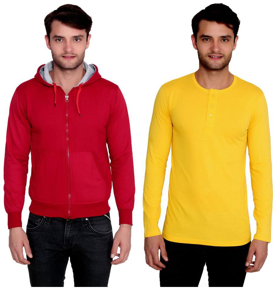 Ansh Fashion Wear Men s Solid Color Cotton Blend Full Hooded Sleeves Sweatshirt Henley T-Shirt Pack Of 2
Ansh Fashion Wear Men s Solid Color Cotton Blend Full Hooded Sleeves Sweatshirt Henley T-Shirt Pack Of 2