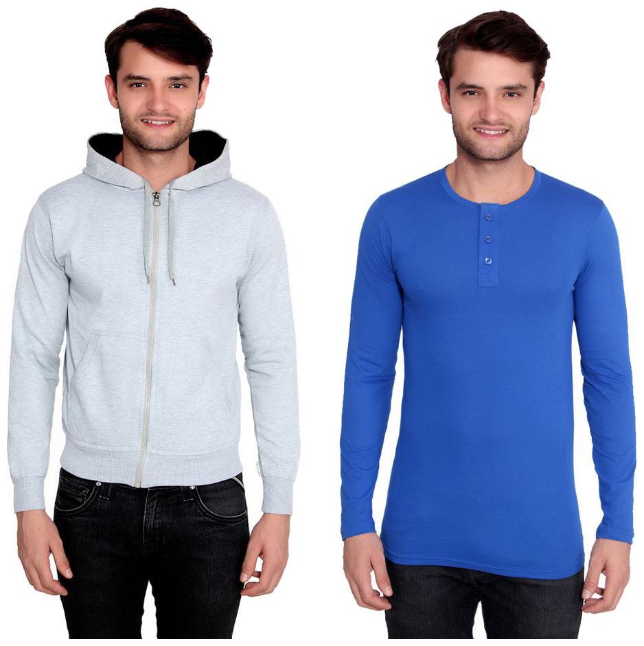 Ansh Fashion Wear Men s Solid Color Cotton Blend Full Hooded Sleeves Sweatshirt Henley T-Shirt Pack Of 2
Ansh Fashion Wear Men s Solid Color Cotton Blend Full Hooded Sleeves Sweatshirt Henley T-Shirt Pack Of 2