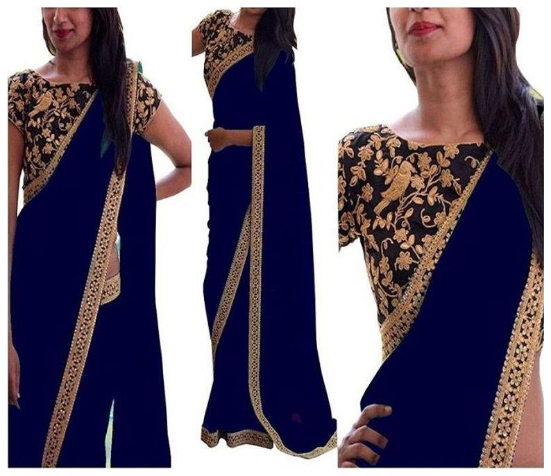 TABOODY EMPIRE Blue Solid Kanchipuram Silk Designer Saree With Blouse With blouse
TABOODY EMPIRE Blue Solid Kanchipuram Silk Designer Saree With Blouse With blouse