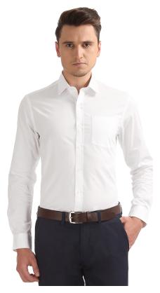 Arrow Men Slim fit Formal Shirt - White