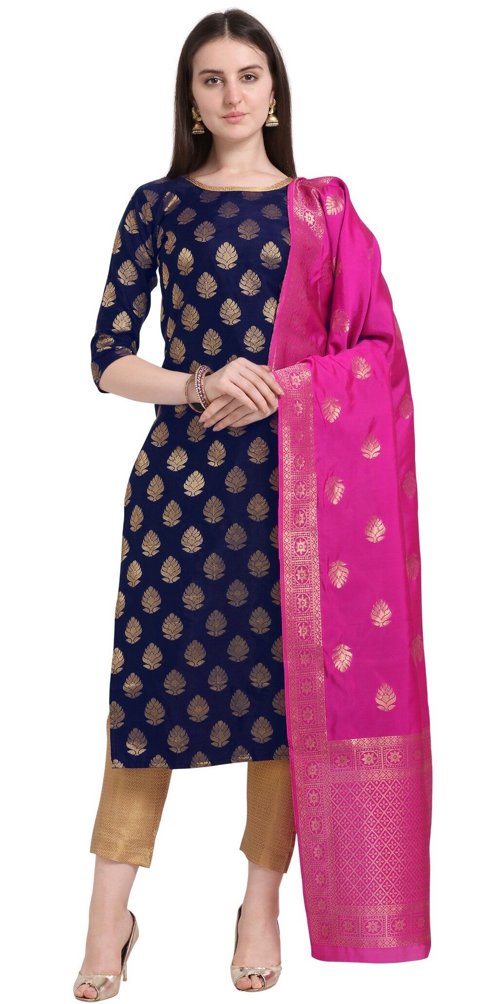 Aspora Navy blue Unstitched Kurta with bottom dupatta With dupatta Dress Material
Aspora Navy blue Unstitched Kurta with bottom dupatta With dupatta Dress Material