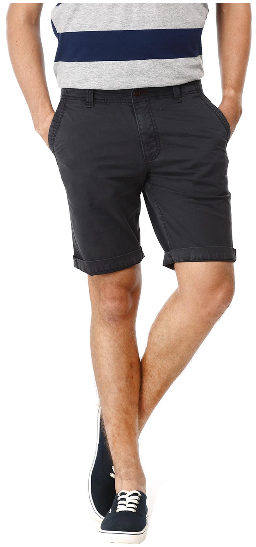 BASICS Men Grey Regular Fit Regular Shorts