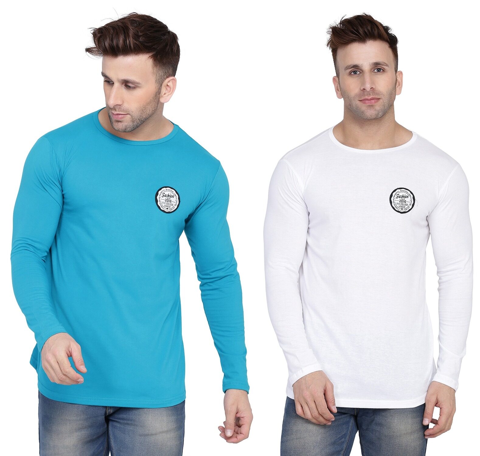 BLISSTONE Men Turquoise White Slim fit Cotton Blend Round neck T-Shirt - Pack Of 2
BLISSTONE Men Turquoise White Slim fit Cotton Blend Round neck T-Shirt - Pack Of 2