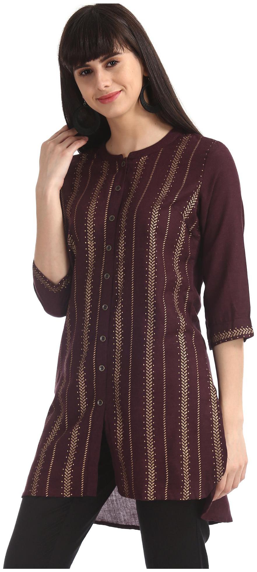 Bronz Women Printed Regular tunic - Purple
Bronz Women Printed Regular tunic - Purple