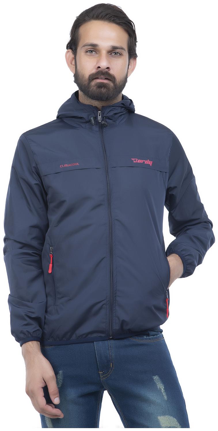 Burdy Men Blue Solid Bomber jacket