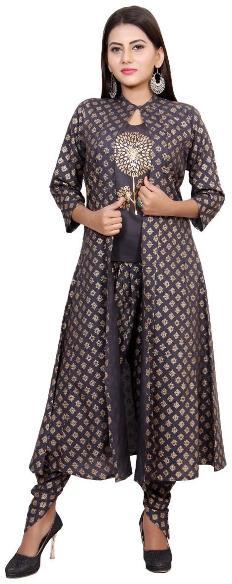 Christeena rayon fabric 3 4 sleeve length round neck self design pattern casual and party wear use women printed full long kurti with dhoti pant set
Christeena rayon fabric 3 4 sleeve length round neck self design pattern casual and party wear use women printed full long kurti with dhoti pant set