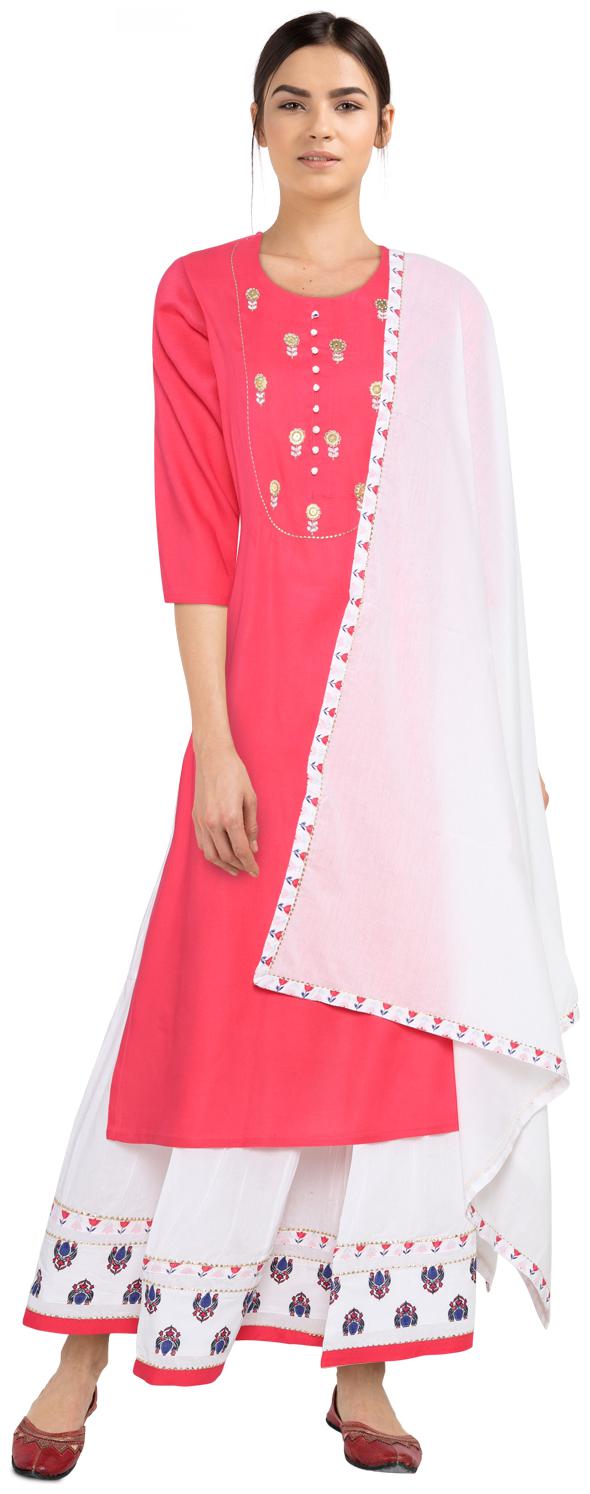 CHRISTEENA Women Viscose Rayon Embroidered Pink Pink Kurta With Skirt With Dupatta
CHRISTEENA Women Viscose Rayon Embroidered Pink Pink Kurta With Skirt With Dupatta