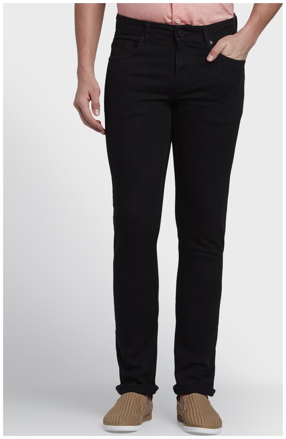 ColorPlus Men Black Tapered Fit Jeans