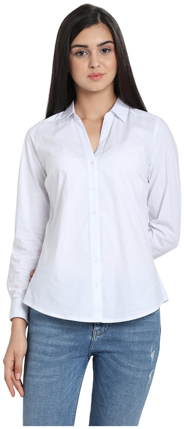 Cover Story Women Solid Shirt style - White 
Cover Story Women Solid Shirt style - White