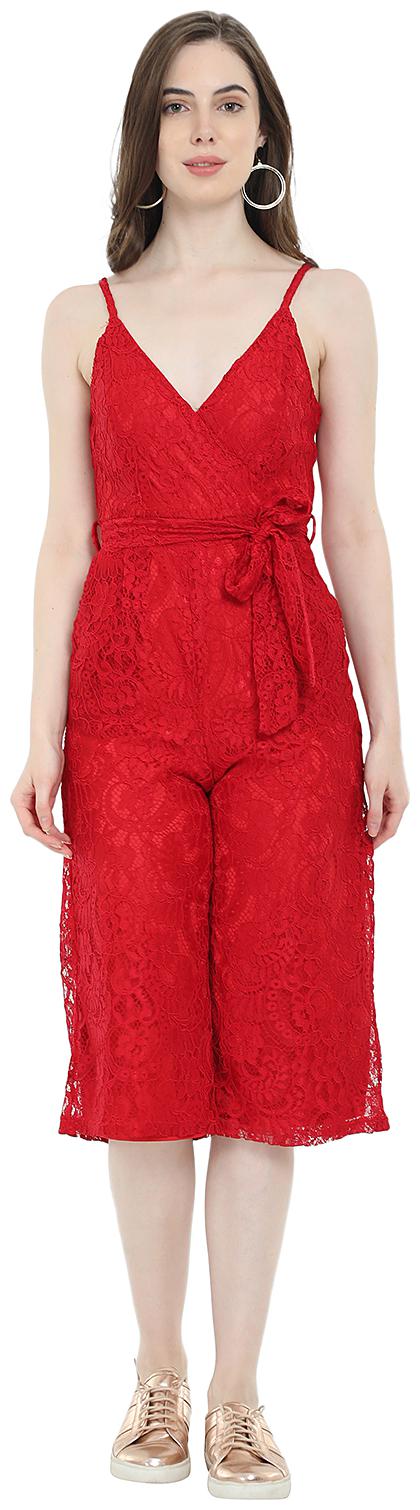 Cover Story Self design Jumpsuit - Red
Cover Story Self design Jumpsuit - Red