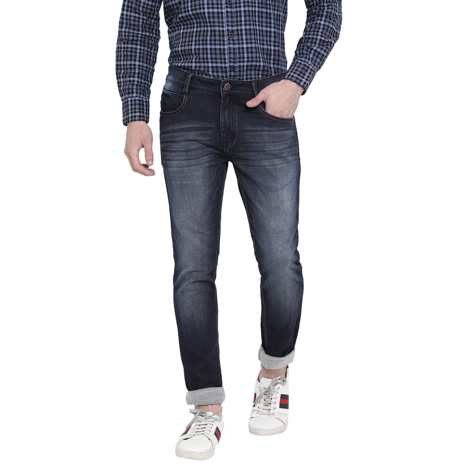 Crimsoune Club Men Black Slim Fit Jeans