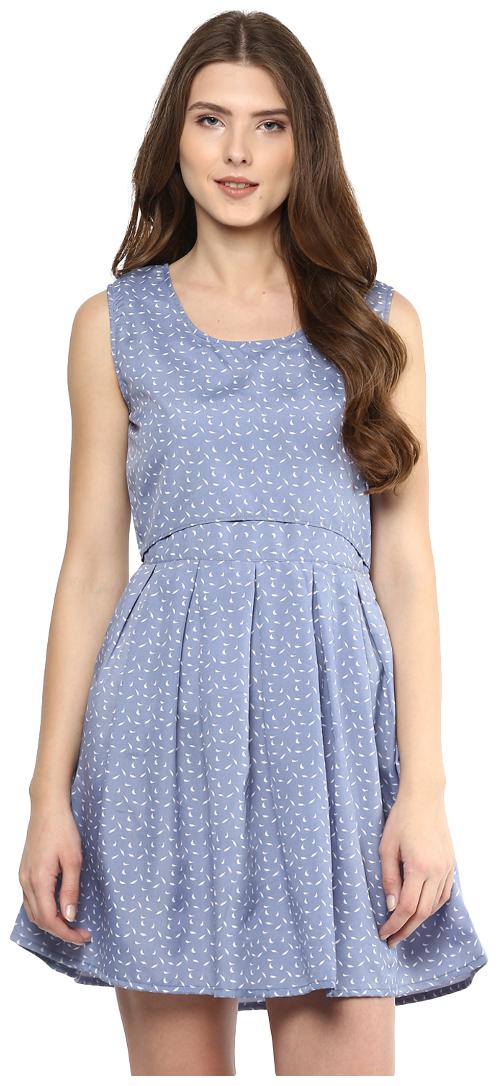 D amor Blue Floral Fit flare dress