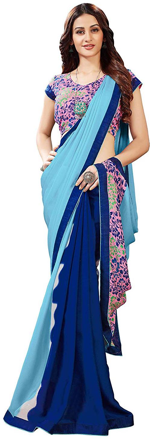 Desibutik Blue Turquoise Embroidered Universal Designer Saree With Blouse With blouse 
Desibutik Blue Turquoise Embroidered Universal Designer Saree With Blouse With blouse