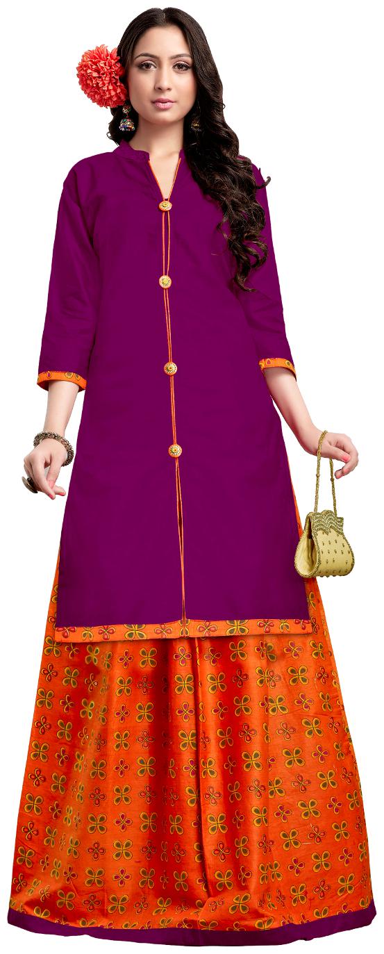 Drapes Women s Embroidery Kurtis Pink 3 4th Sleeve with Lehanga Multicolor in Cotton
Drapes Women s Embroidery Kurtis Pink 3 4th Sleeve with Lehanga Multicolor in Cotton