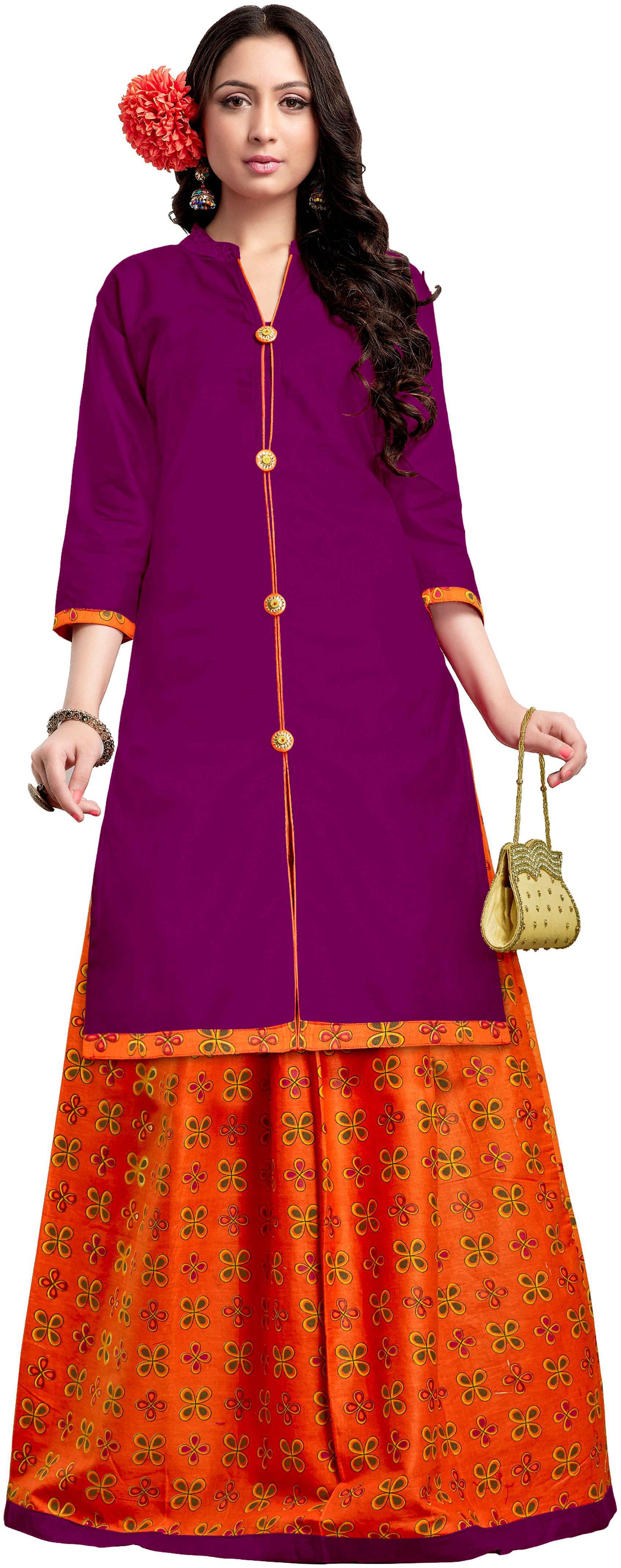Drapes Women s Embroidery Kurtis Pink 3 4th Sleev with Lehanga Multicolor in Cotton Fabric
Drapes Women s Embroidery Kurtis Pink 3 4th Sleev with Lehanga Multicolor in Cotton Fabric