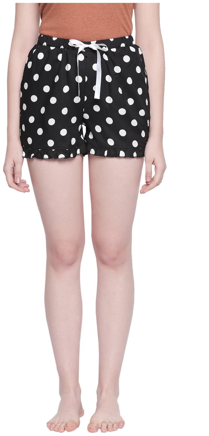 Dreamz by Pantaloons Women Polka dots Regular shorts - Black 
Dreamz by Pantaloons Women Polka dots Regular shorts - Black
