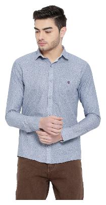 Duke Men Grey Solid Slim Fit Casual Shirt