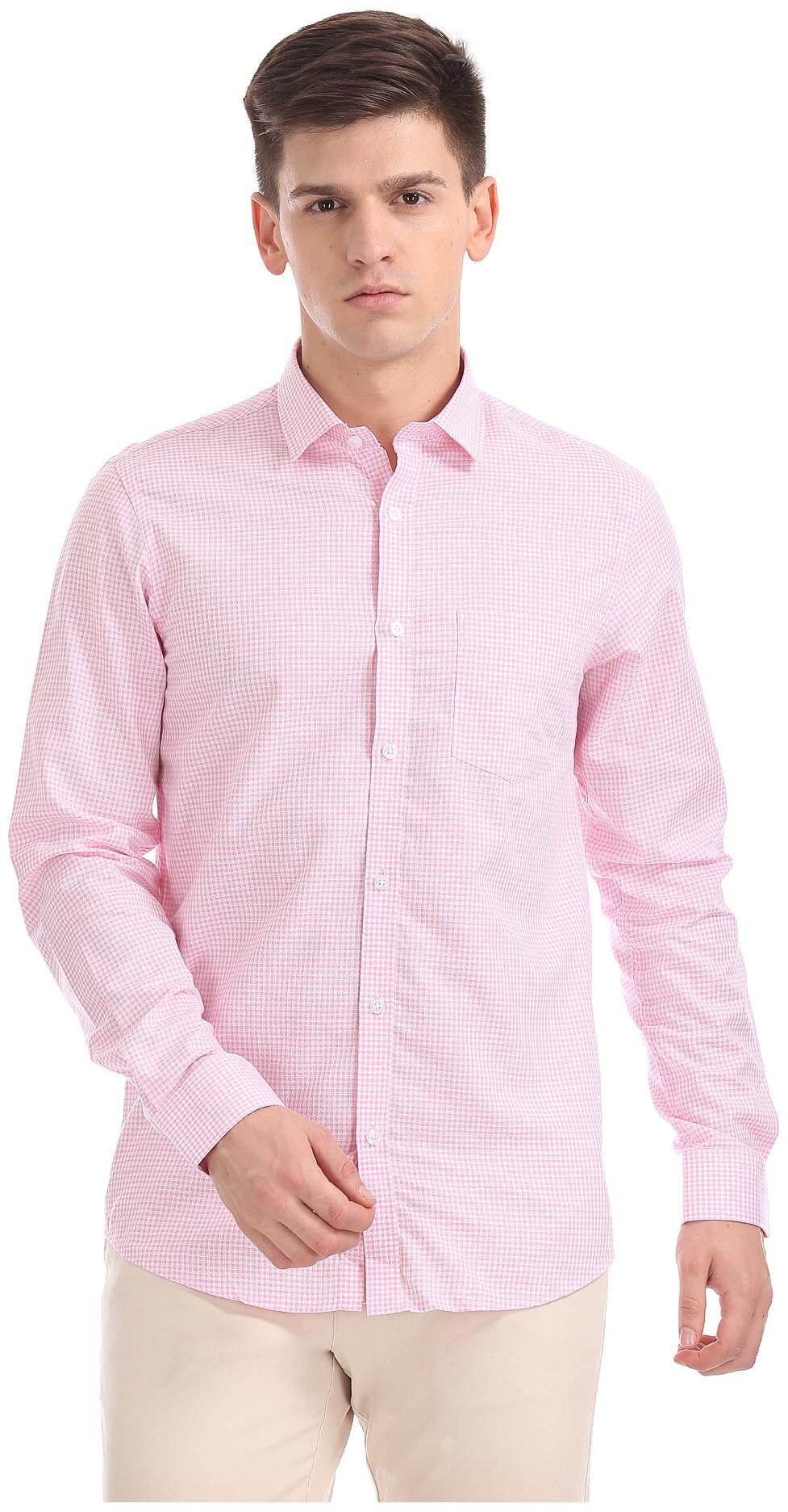 Excalibur Men Slim fit Formal Shirt - Pink