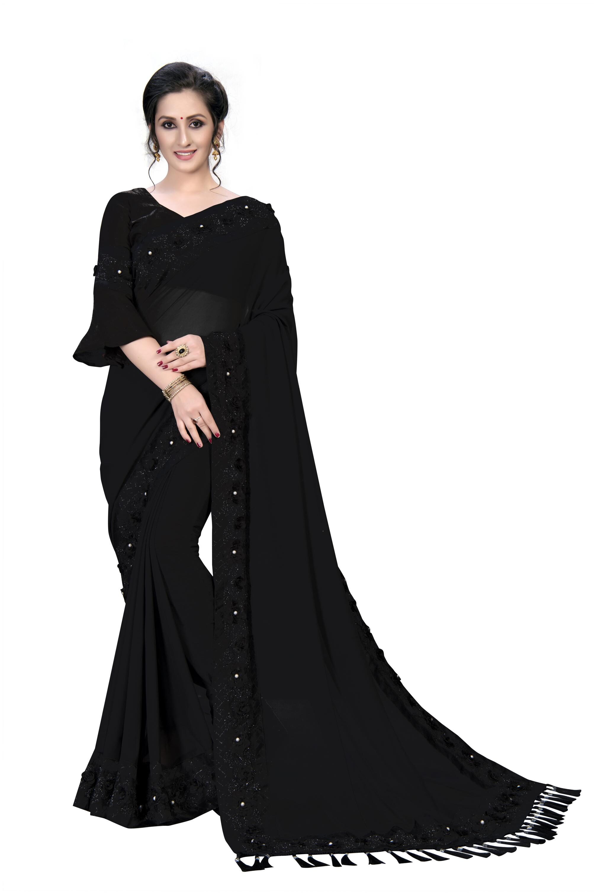 FAB VIVA Georgette Gotta Patti Work Party Wear Designer Saree With Blouse Black Color
FAB VIVA Georgette Gotta Patti Work Party Wear Designer Saree With Blouse Black Color
