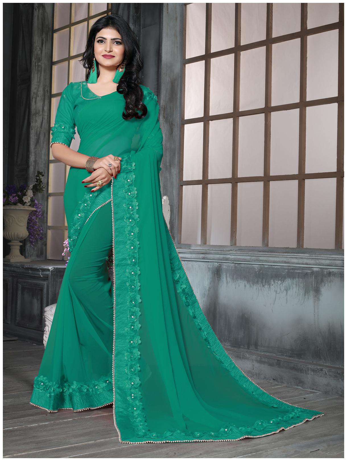 FAB VIVA Georgette Gotta Patti Work Festive Designer Saree With Blouse Green Color
FAB VIVA Georgette Gotta Patti Work Festive Designer Saree With Blouse Green Color