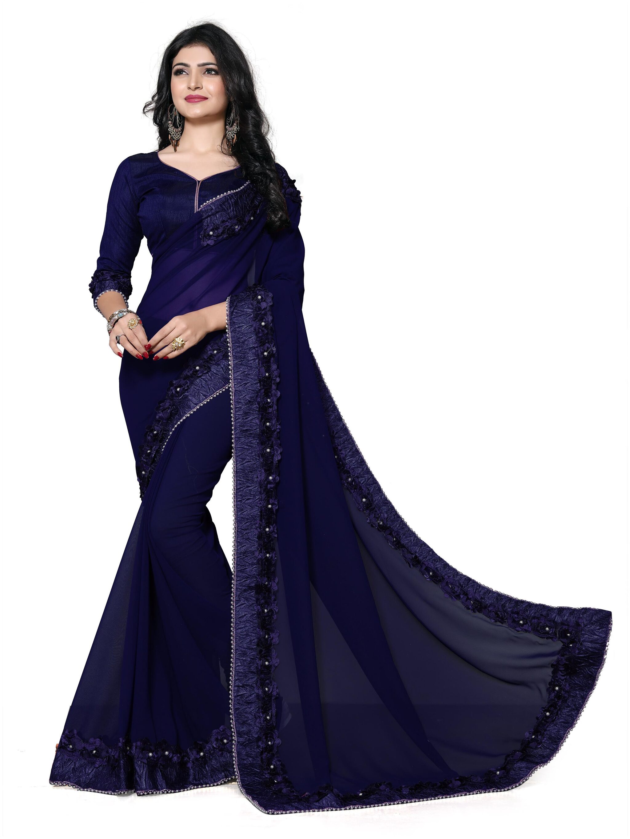 FAB VIVA Blue Embroidered Universal Designer Saree With Blouse With blouse
FAB VIVA Blue Embroidered Universal Designer Saree With Blouse With blouse