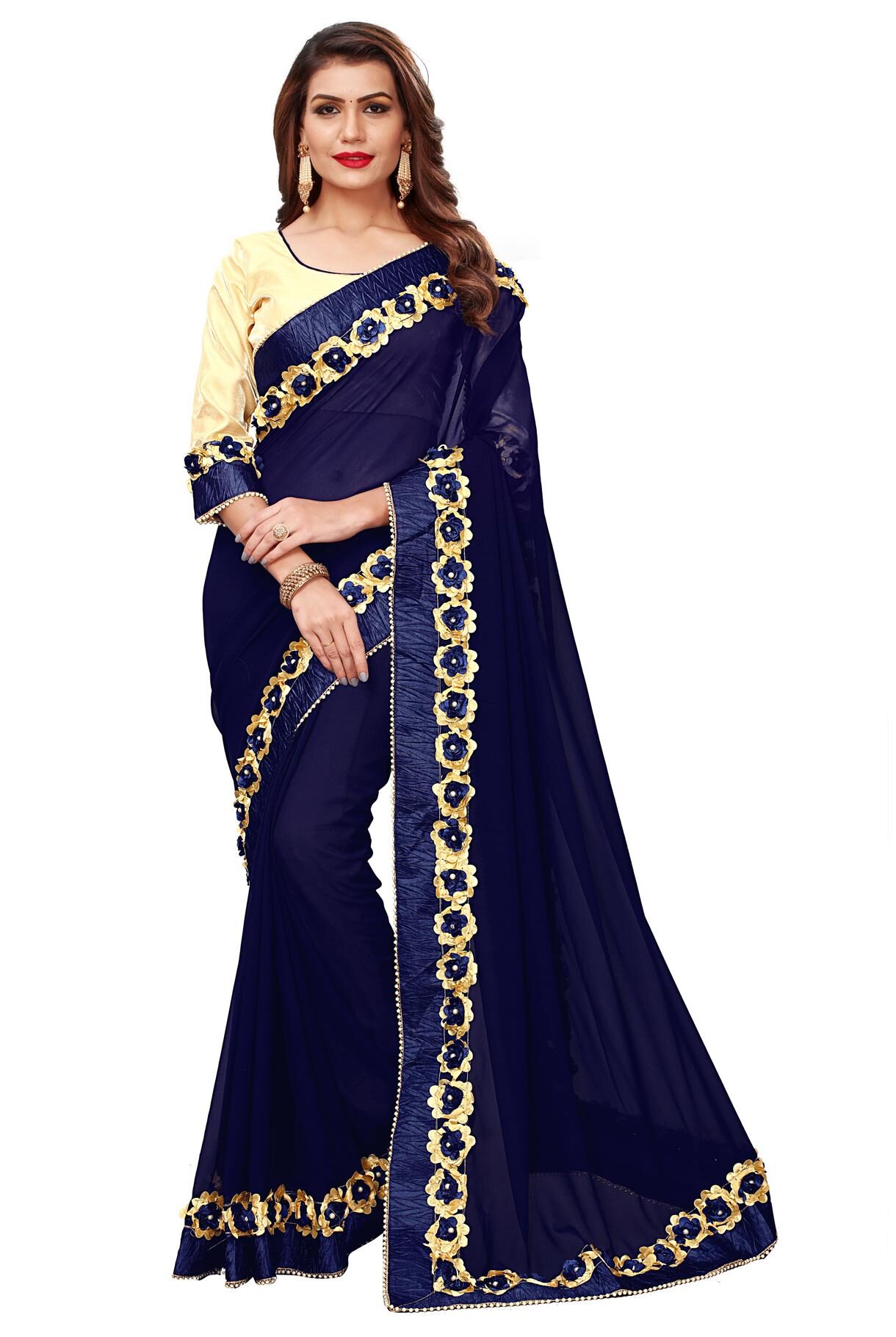 FAB VIVA Blue Embroidered Universal Designer Saree With Blouse With blouse
FAB VIVA Blue Embroidered Universal Designer Saree With Blouse With blouse