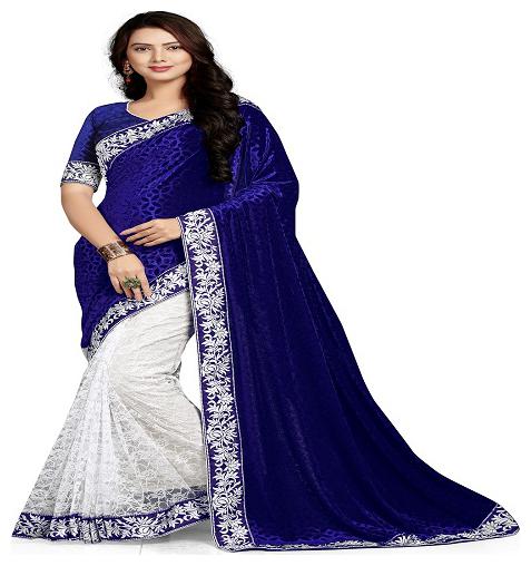 G J KHENI Blue Embroidered Universal Designer Saree With blouse 
G J KHENI Blue Embroidered Universal Designer Saree With blouse