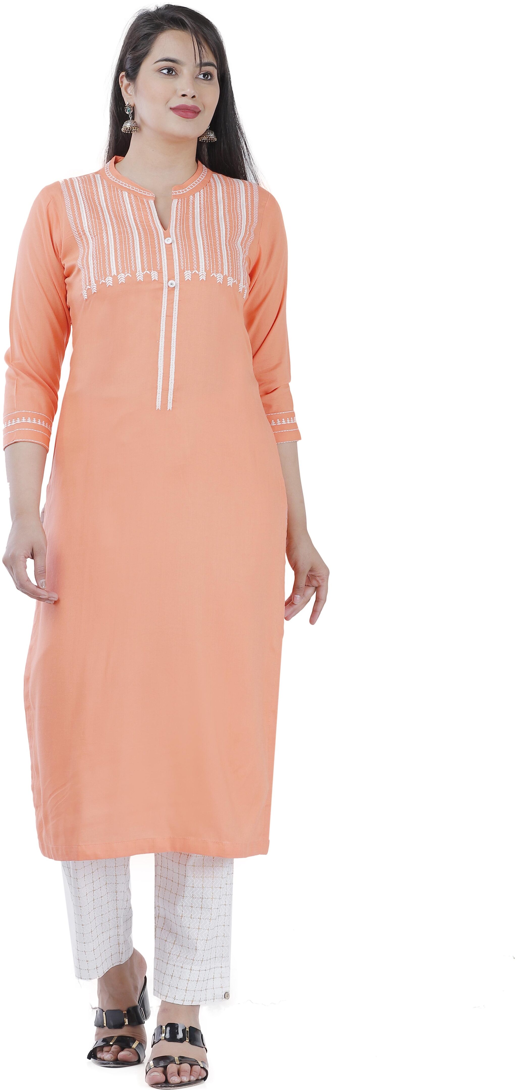 HIGHLIGHT FASHION EXPORT Viscose Rayon Orange Embroidered Kurta Pants For Women
HIGHLIGHT FASHION EXPORT Viscose Rayon Orange Embroidered Kurta Pants For Women