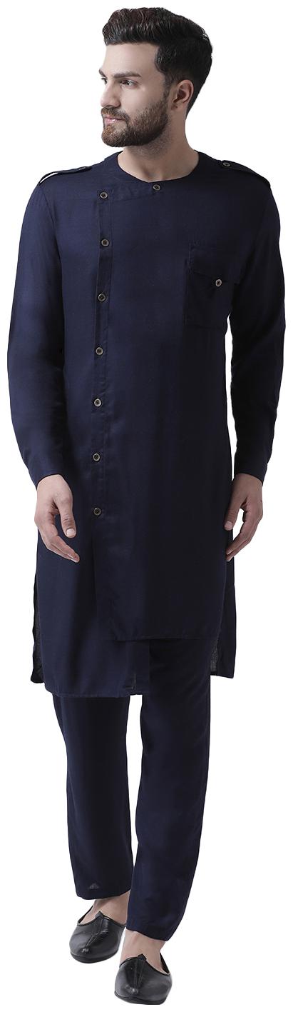 I Know Round Neck Navy Blue Viscose Rayon Asymmetric Men Pathani Kurta with Viscose Rayon Pyjamas
I Know Round Neck Navy Blue Viscose Rayon Asymmetric Men Pathani Kurta with Viscose Rayon Pyjamas