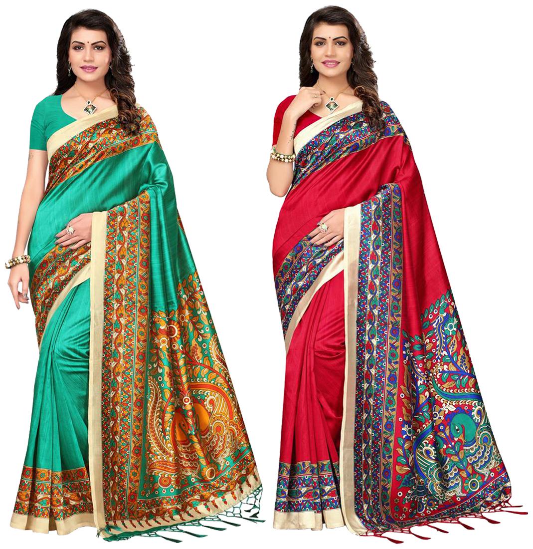 Indian Beauty Women s Multi Color Mysore Silk With Jhalar Saree With Blouse Piece (Pack Of 2) Sarees
Indian Beauty Women s Multi Color Mysore Silk With Jhalar Saree With Blouse Piece (Pack Of 2) Sarees