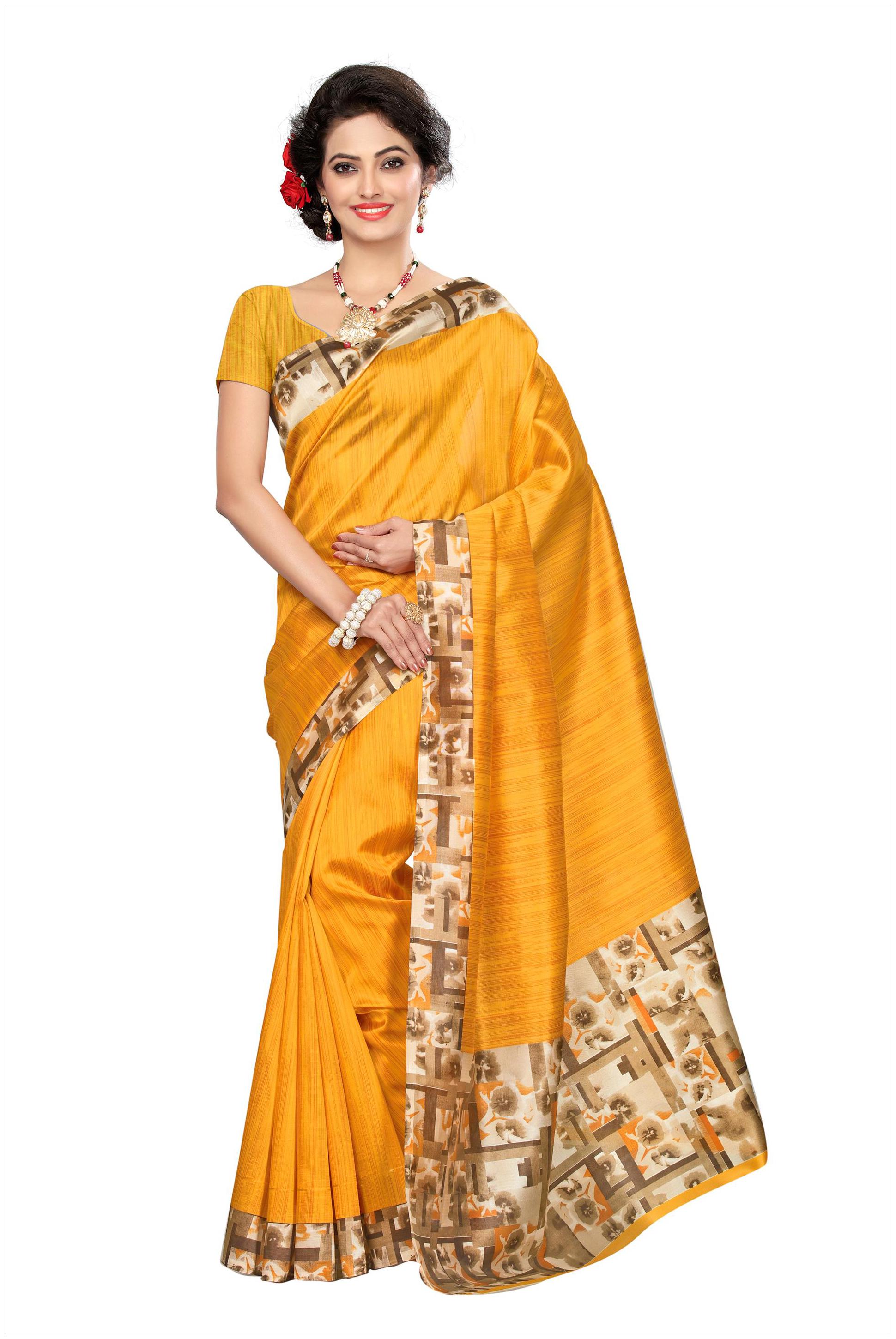 Indian Beauty Women s Yellow Color Kalamkari Mysore Silk Printed Saree With Blouse
Indian Beauty Women s Yellow Color Kalamkari Mysore Silk Printed Saree With Blouse
