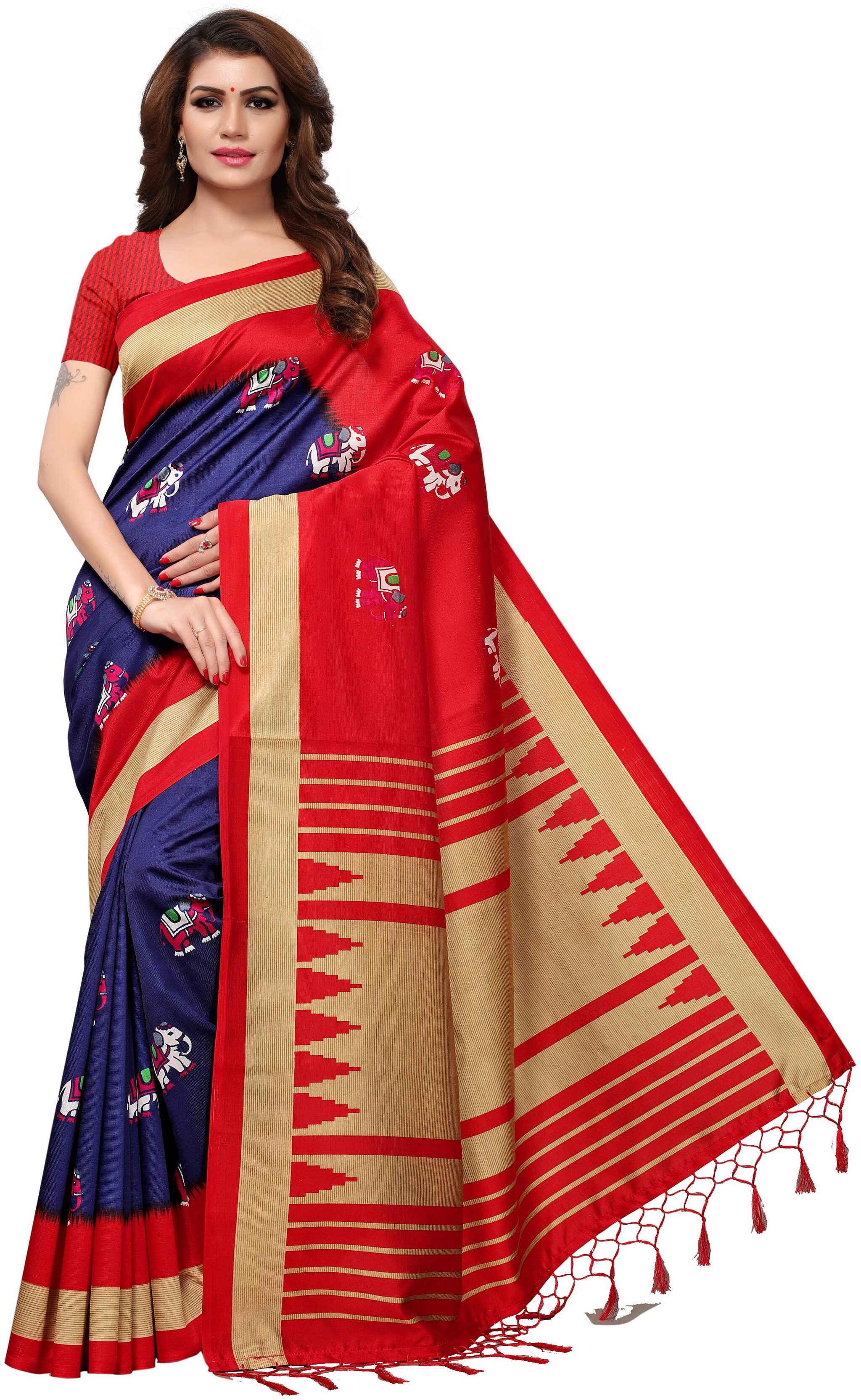 Indian Beauty Women Dark Blue Color Mysore Art Silk Printed Saree Border Tassels With Blouse Piece
Indian Beauty Women Dark Blue Color Mysore Art Silk Printed Saree Border Tassels With Blouse Piece